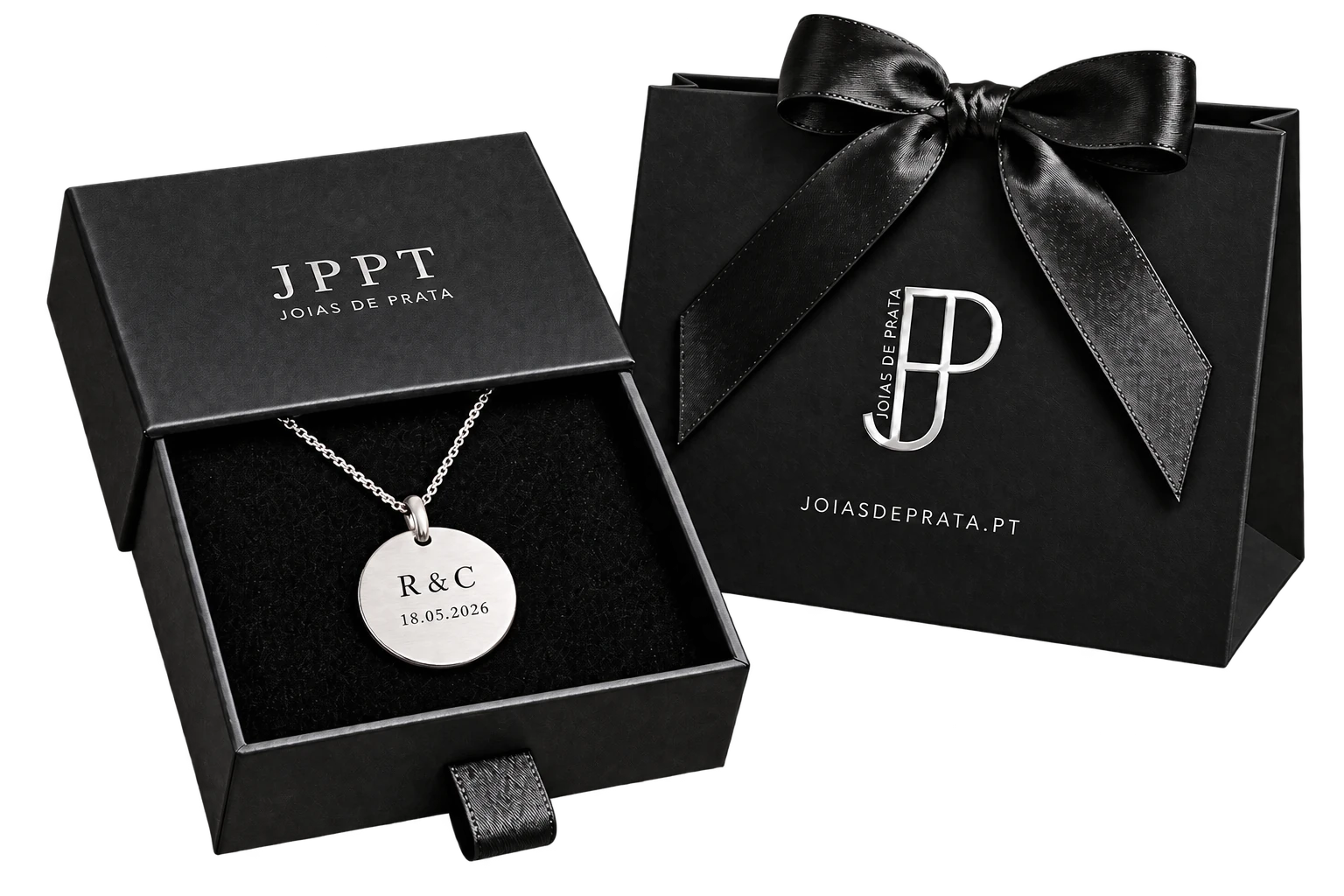 Medalha redonda personalizada apresentada na caixa premium JPPT